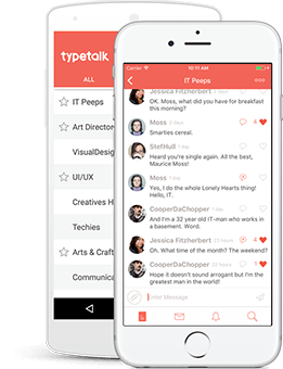 Typetalk app for iOS and Android